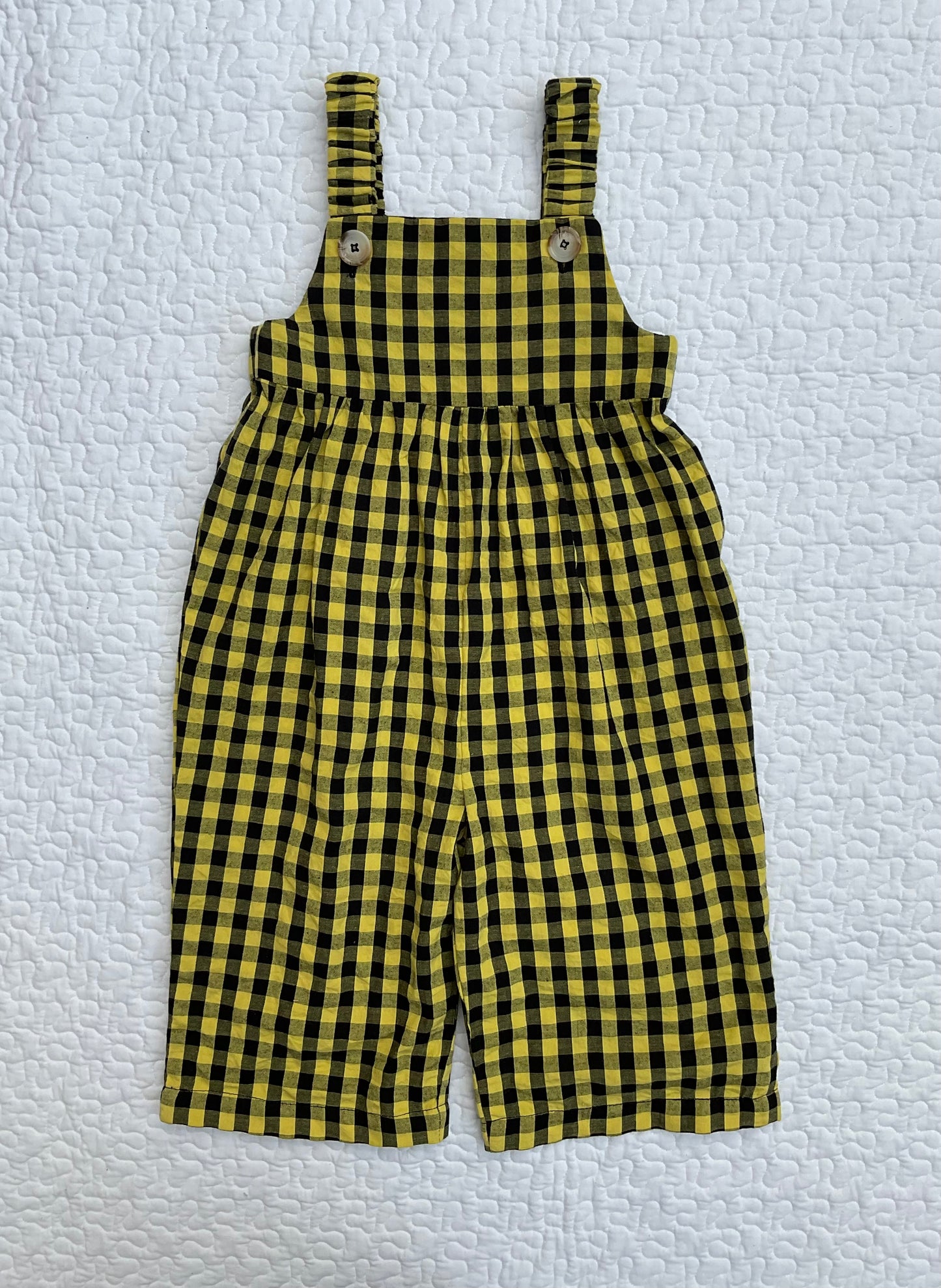 ‘Flo’ smock jumpsuit in yellow check