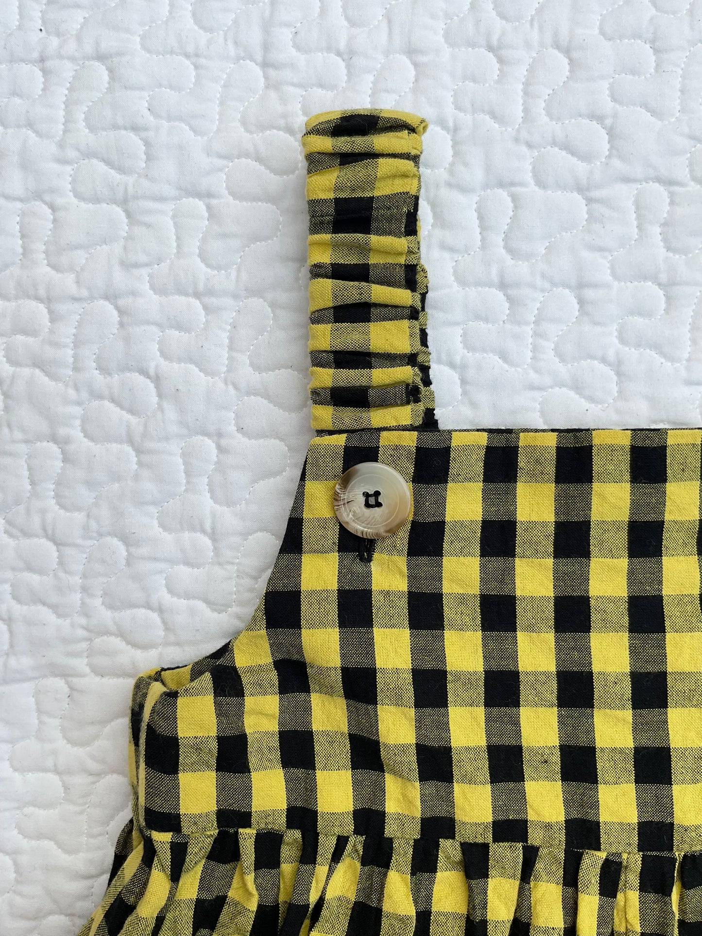 ‘Flo’ smock jumpsuit in yellow check