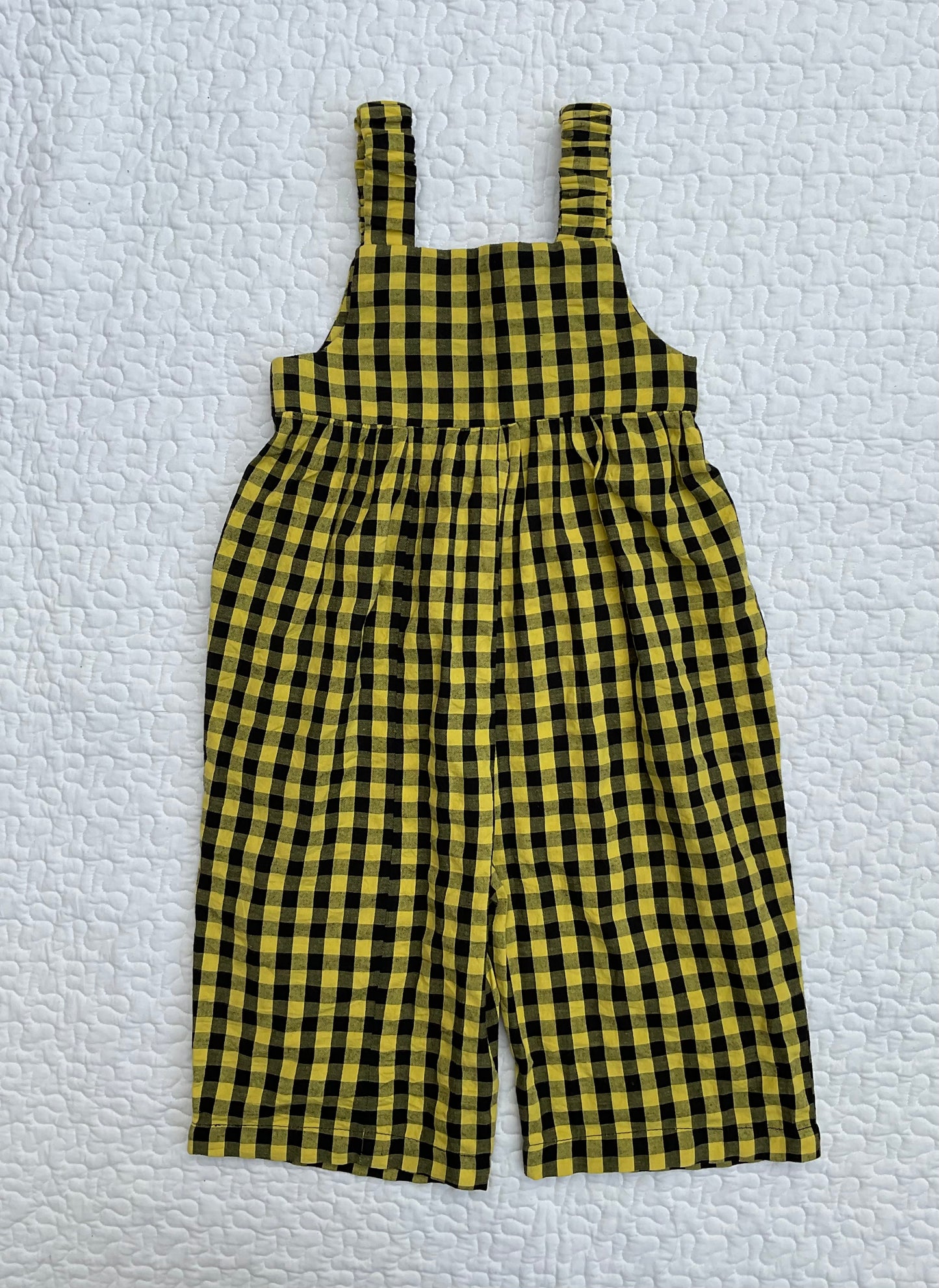 ‘Flo’ smock jumpsuit in yellow check