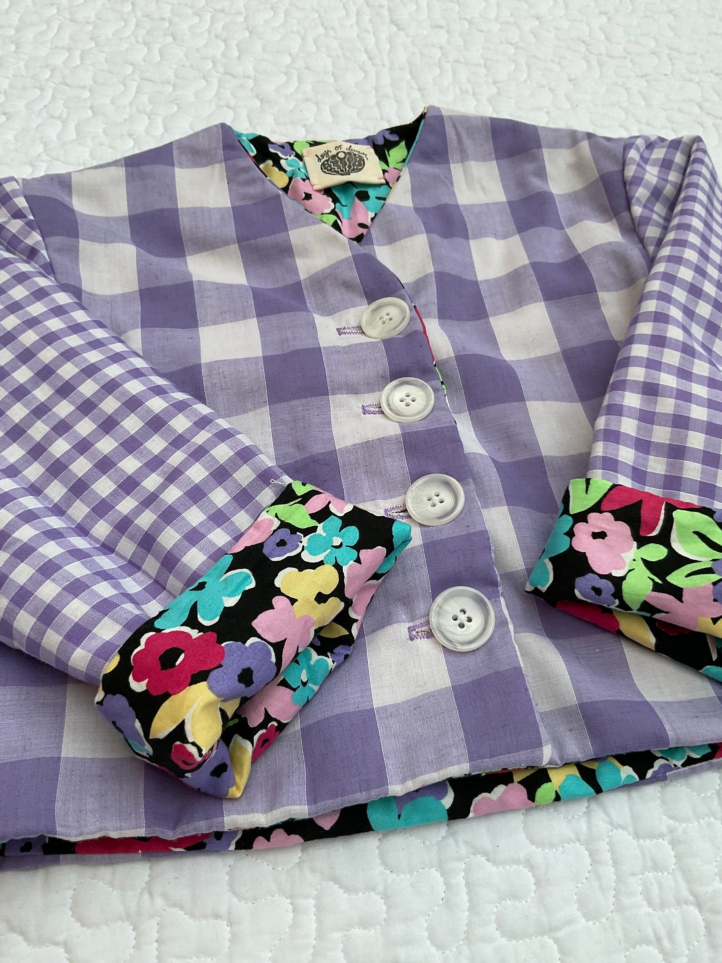 ‘Edie’ reversible gingham jacket