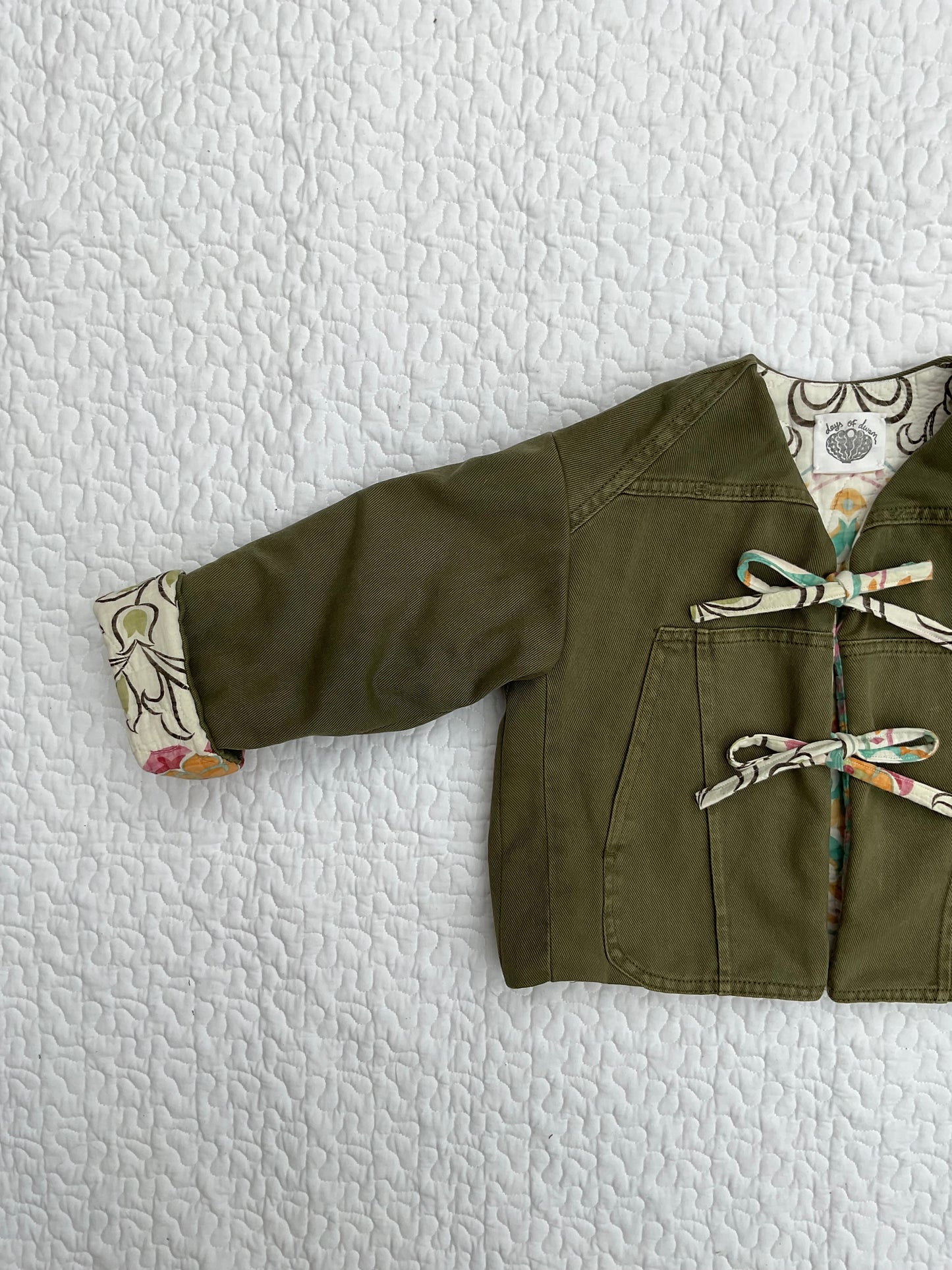 ‘Edie’ reversible quilted jacket with ties