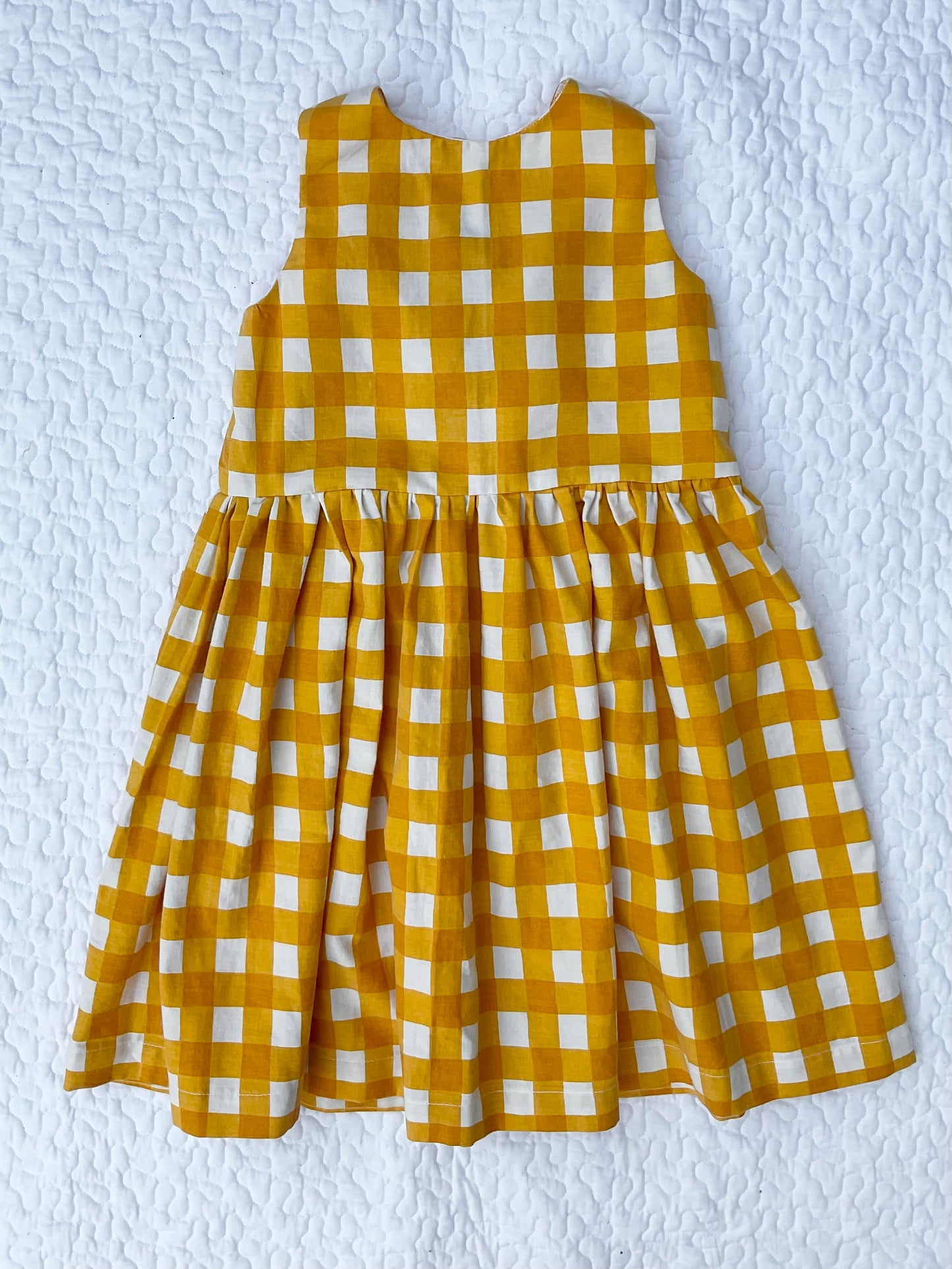 ‘Jools’ sleeveless gingham smock dress
