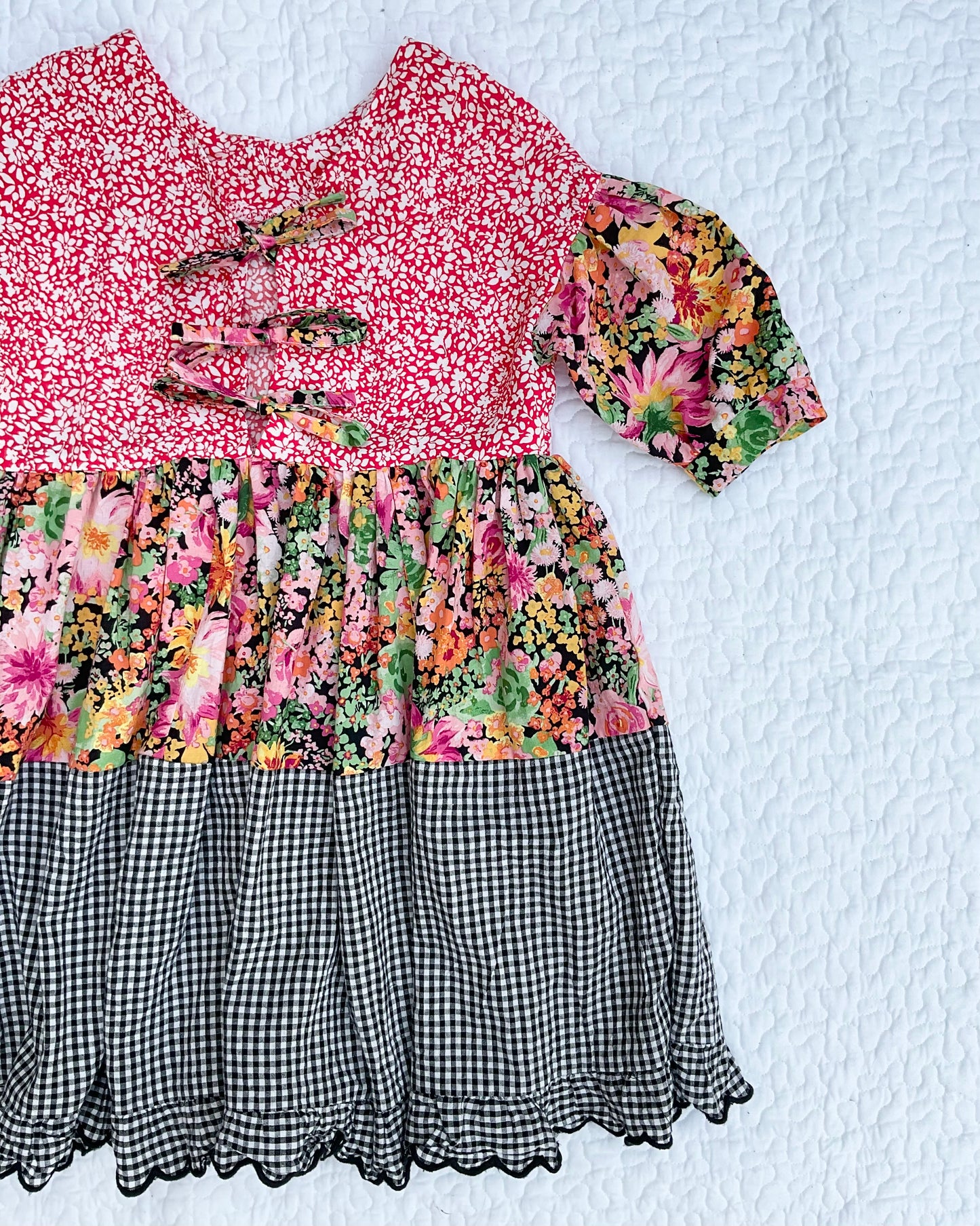‘Jools’ patchwork smock dress