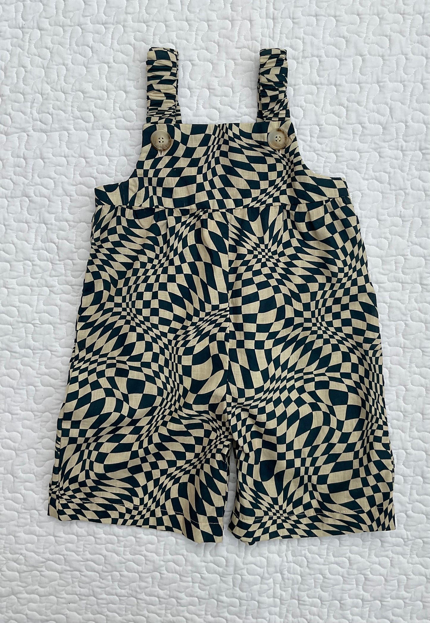 ‘Flo’ smock jumpsuit in chequerboard print