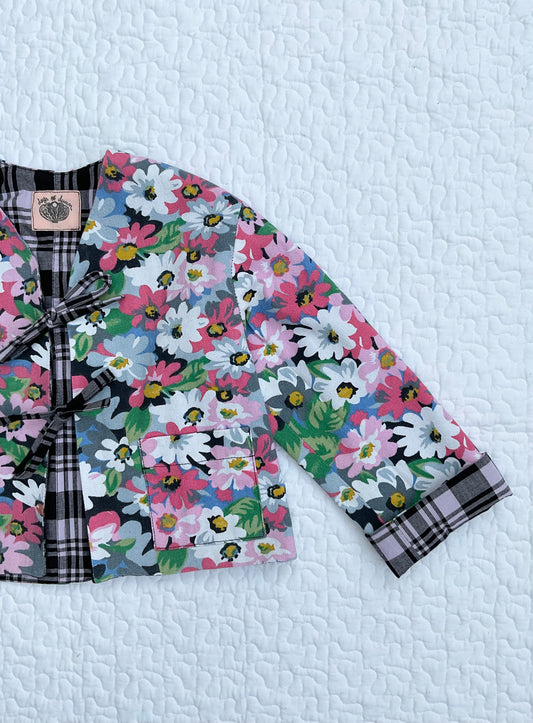 ‘Edie’ reversible floral jacket with ties