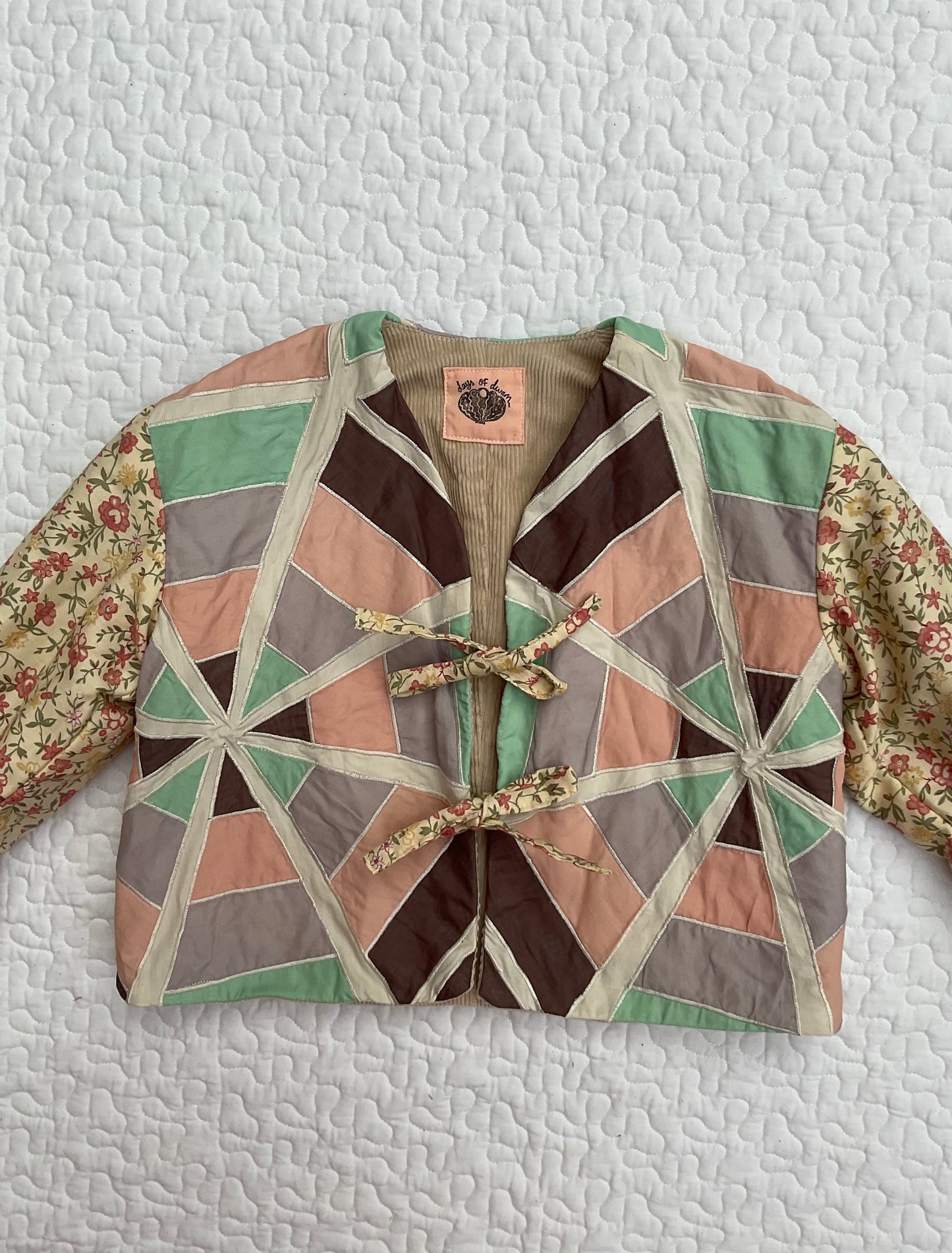 ‘Edie’ reversible patchwork cord jacket