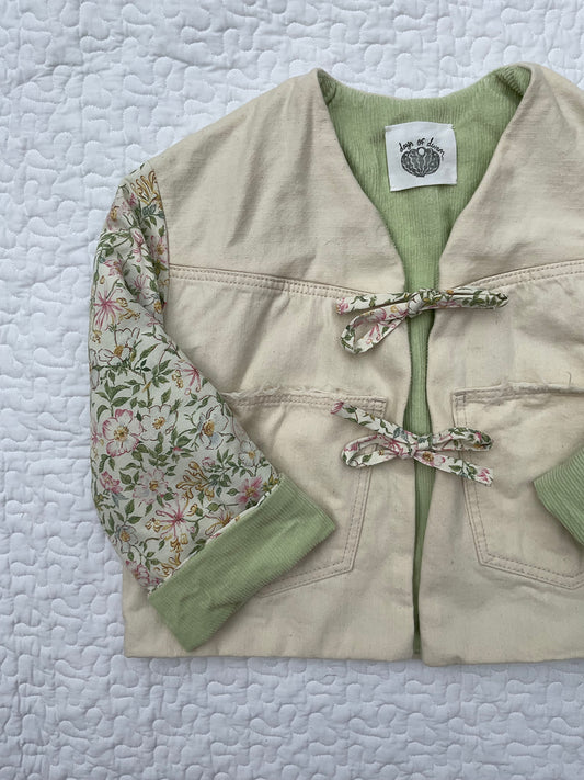 ‘Edie’ reversible denim & cord floral jacket