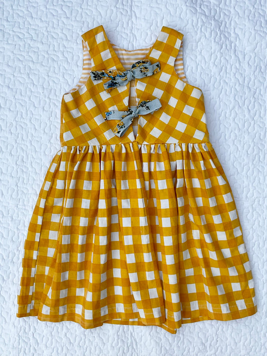 ‘Jools’ sleeveless gingham smock dress